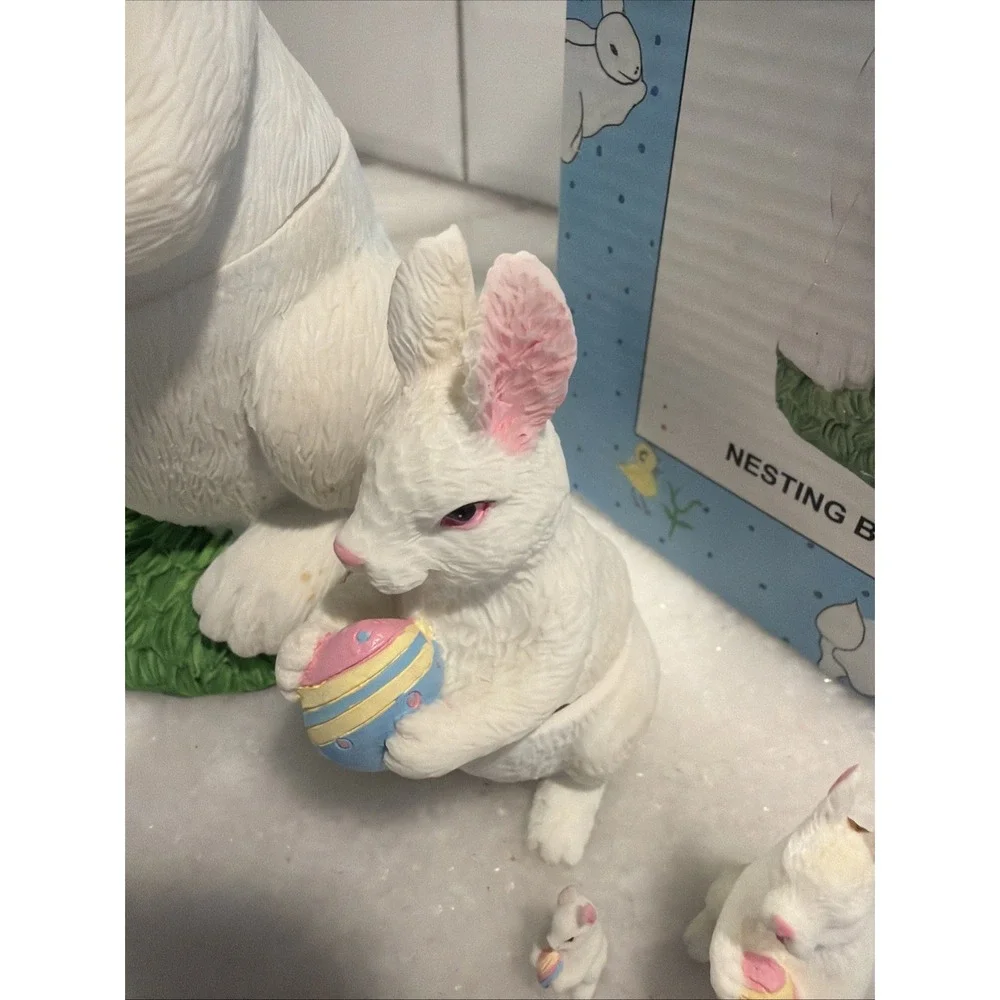 Vintage Cracker Barrel Nesting Bunnies Easter